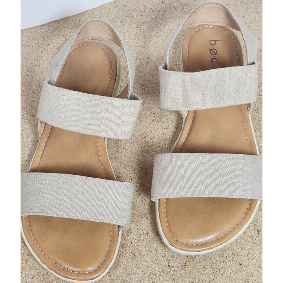 BOC Shoes - BOC WOMEN'S Cream Thick Strappy Boho Peasant Hippie SLINGBACK SANDALS SIZE 8M